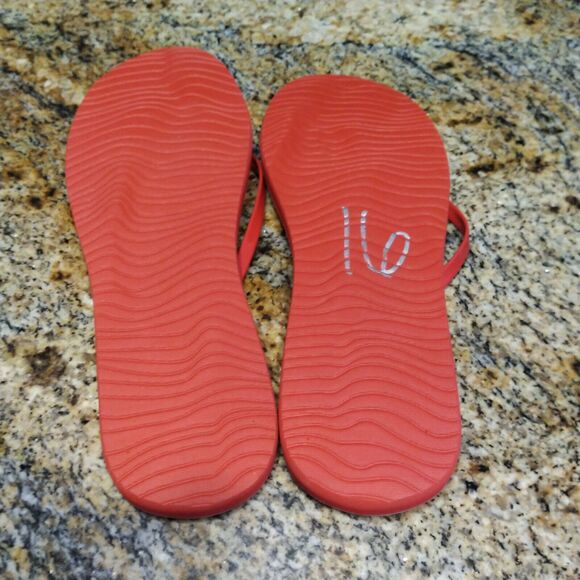 Reef Seas X OPI Big Apple Red Flip Flops Beach/Pool Sandals Women's Size 8 EUC - Picture 5 of 6